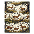 Rustic Woodland Deer Forest Meadow Rug