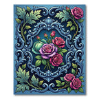 Ornate Floral Vine Embossed Rug
