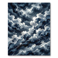 Dramatic Dark Blue Stormy Sky Rug