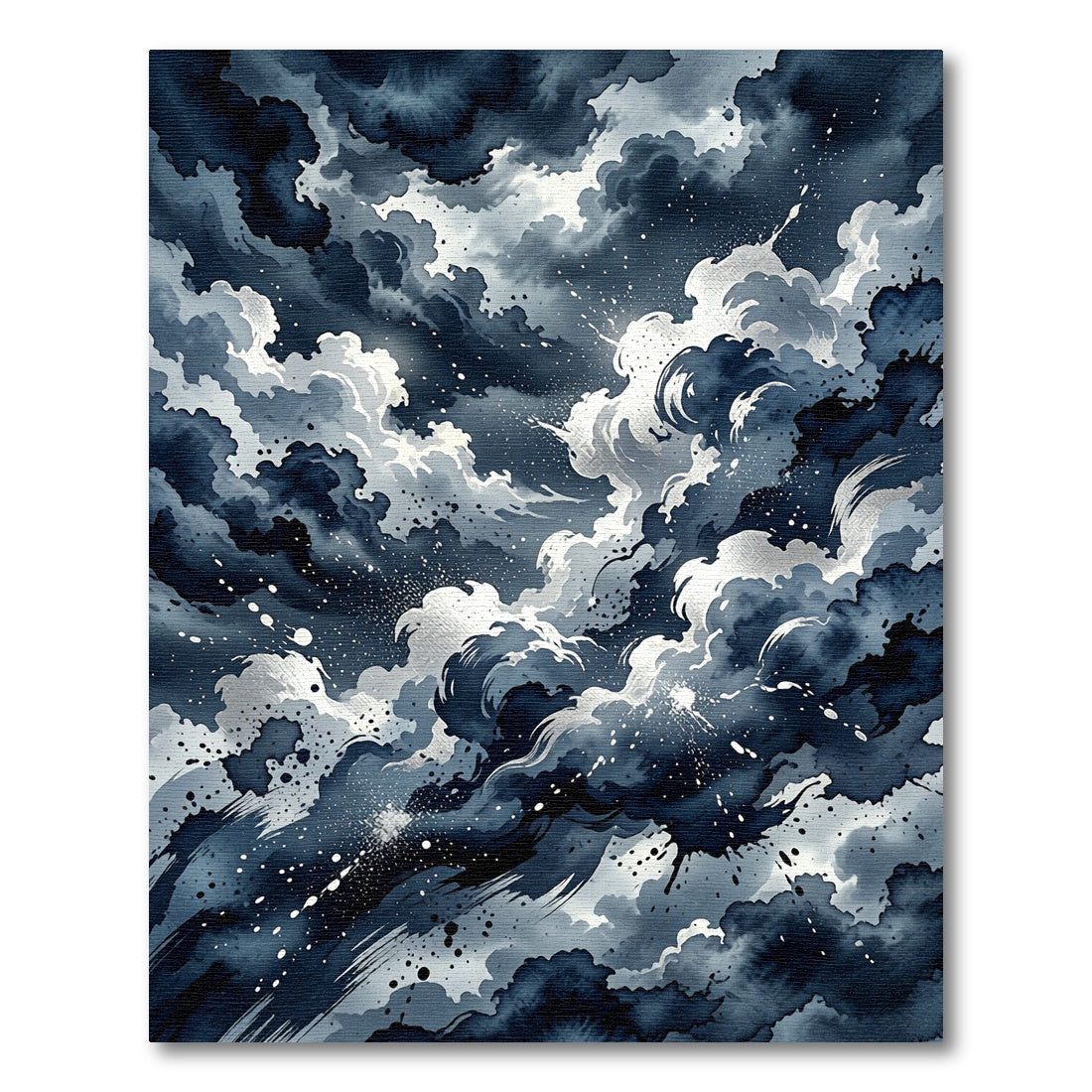 Dramatic Dark Blue Stormy Sky Rug