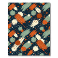 Abstract Burnt Orange Sage Splatter Rug