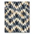 Abstract Charcoal and Gold Ikat Chevron Rug