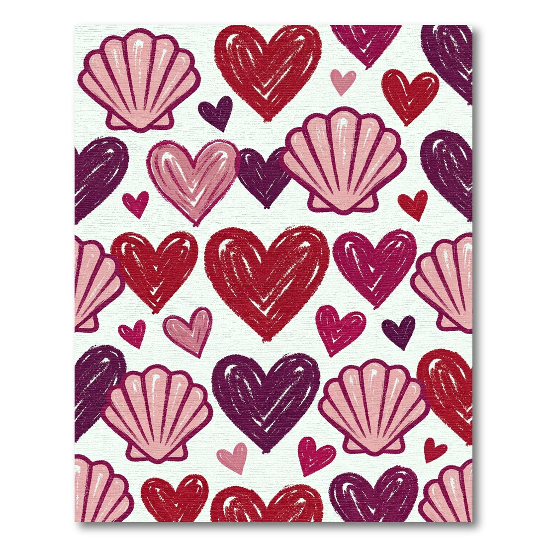 Pink Blush Heart Seashell All Over Rug