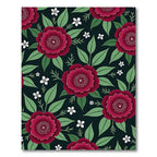 Deep Crimson Rose Assemblage Rug