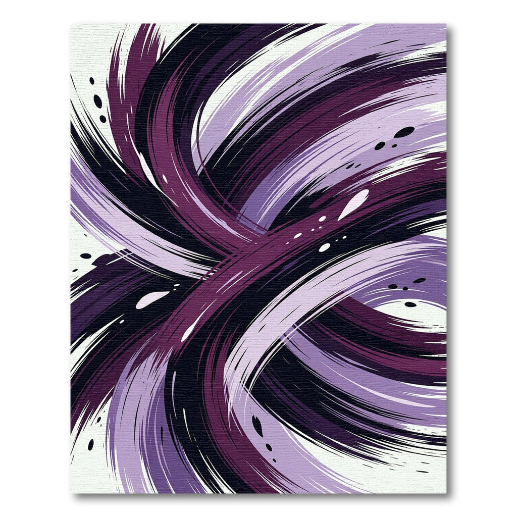 Abstract Plum and Violet Swirling Curves Rug