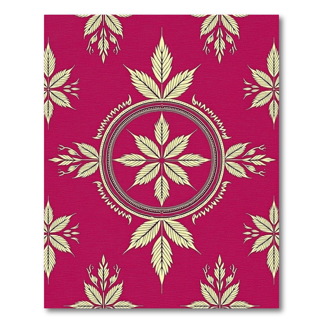 Crimson Yellow Paisley Mandala Rug