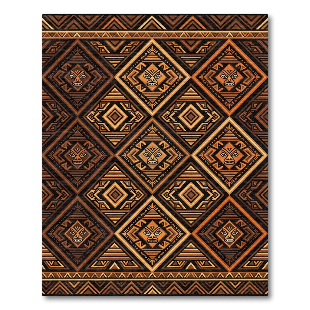 Tribal Earth Tone Geometric Diamond Rug