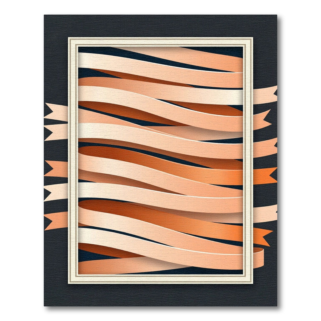 Warm Peach Ribbon Flow Rug