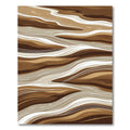 Earthy Brown Layered Abstract Waves Rug