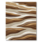 Earthy Brown Layered Abstract Waves Rug