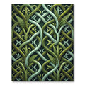 Lush Green Entwined Fern Forest Scroll Rug