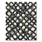 Industrial Black Metal Grid Weave Rug