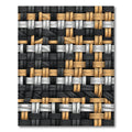 Woven Monochrome Gold Abstract Interlocking Grid Rug