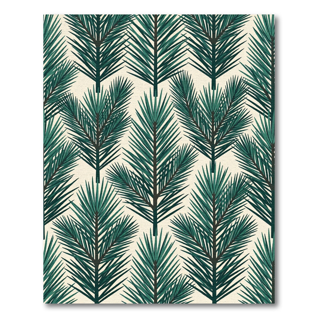 Deep Forest Green Palm Frond Rug