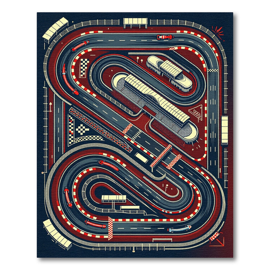 Dynamic Vintage Grand Prix Track Rug
