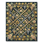 Golden Rose Trellis with Grape Vines Rug