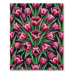 Deep Pink Tulip Garden Bouquet Rug