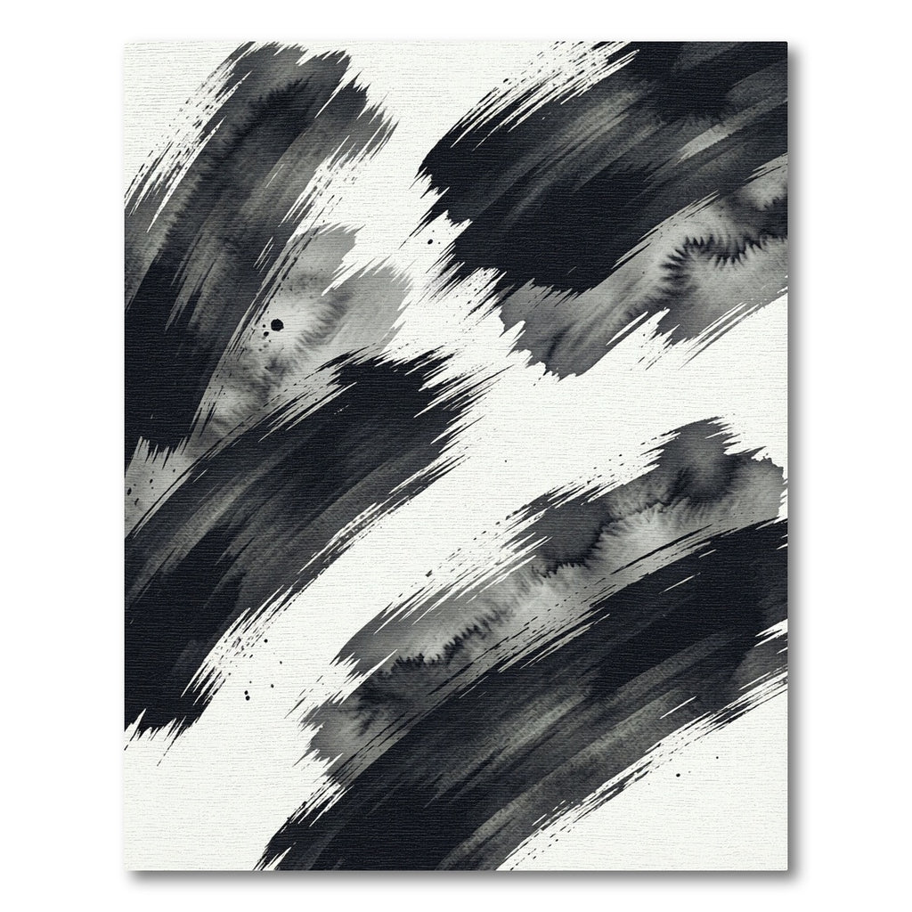 Monochrome Abstract Splatter Brush Strokes Rug