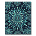 Geometric Teal Celestial Star Medallion Rug