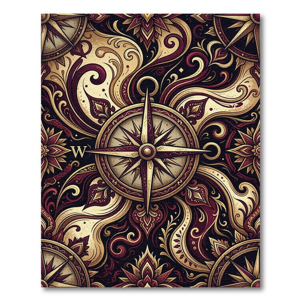 Intricate Marigold Compass Floral Swirls Rug