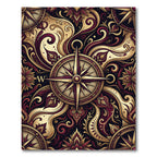 Intricate Marigold Compass Floral Swirls Rug