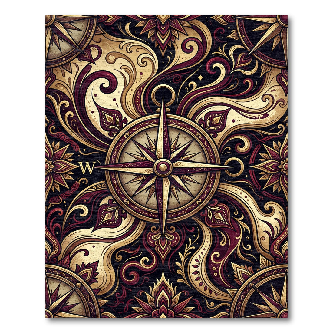 Intricate Marigold Compass Floral Swirls Rug