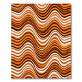 Warm Retro Wavy Terracotta Striped Rug