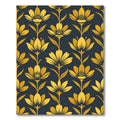 Golden Botanical Floral Midnight Navy Rug