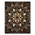 Elegant Sepia Floral Mandala Rug