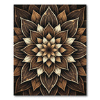 Elegant Sepia Floral Mandala Rug