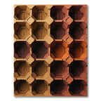 Warm Earthy Tones Geometric Hexagon Grid Rug