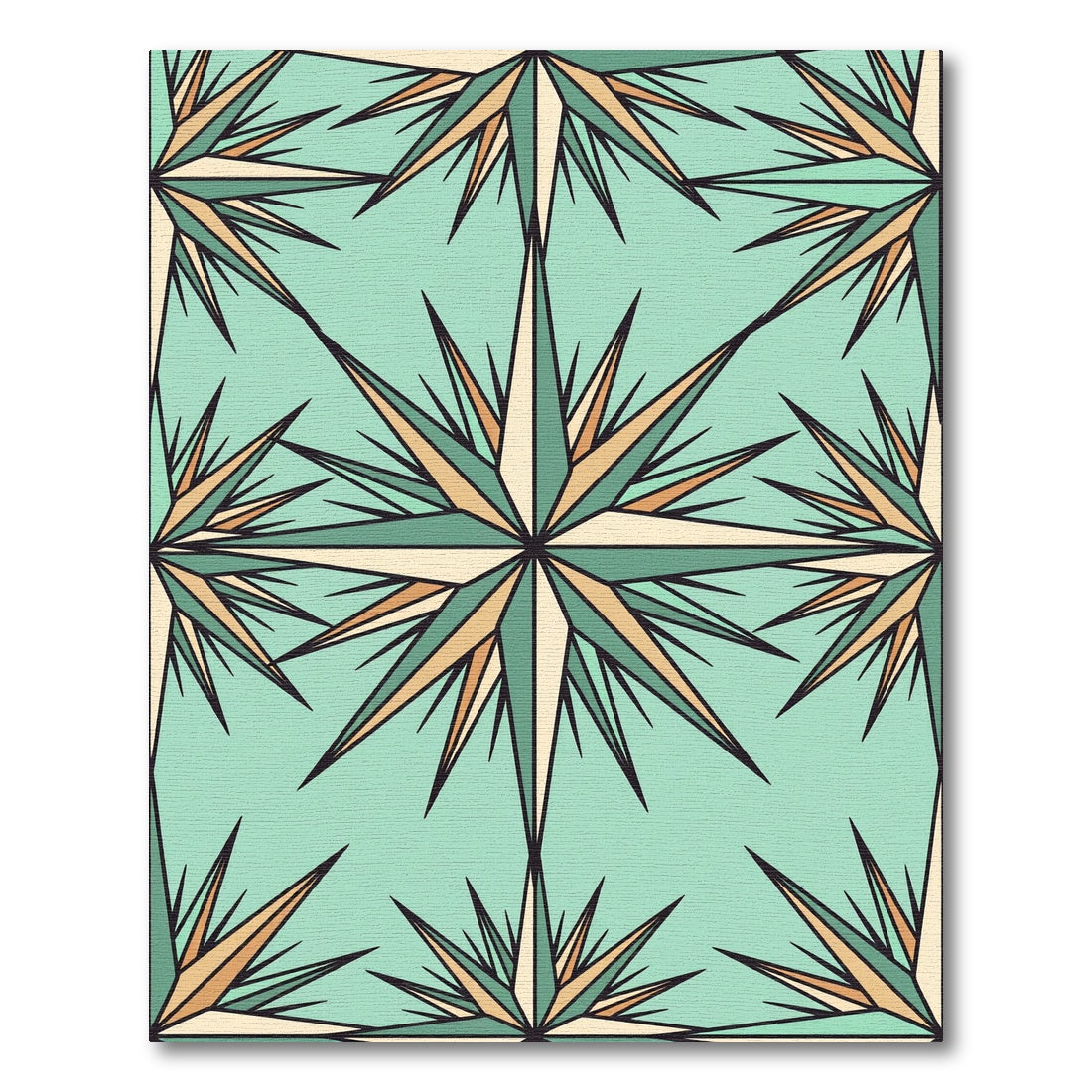Geo Starburst Mint Sage Geometric Rug