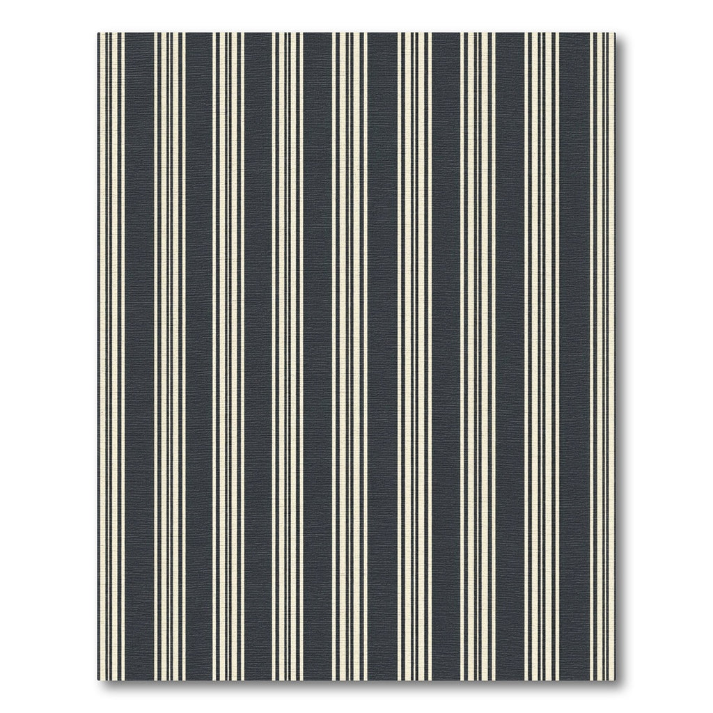 Modern Charcoal and Cream Vertical Striped Rug