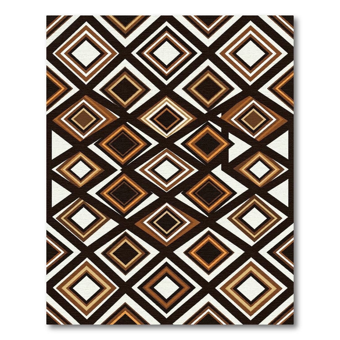 Retro Earthy Diamond Layered Rug