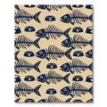 Navy Fish Skeleton Heart Bowl Tile Rug