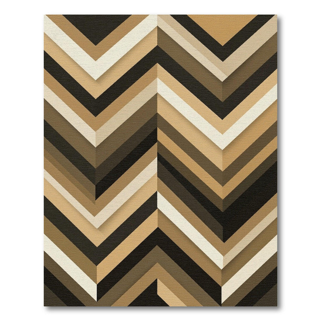 Modern Earthy Chevron Geometric Rug