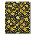 Golden Daisy Poppy Floral Botanical Rug