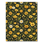 Golden Daisy Poppy Floral Botanical Rug