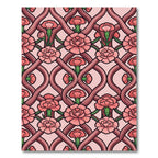 Pink Art Nouveau Carnation Interlocking Vine Rug