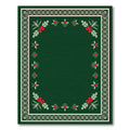 Emerald Green Holly Berry Border Rug