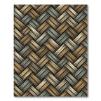 Neutral Tonal Woven Basket Weave Rug