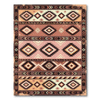 Geometric Diamond Tribal Salmon Rug