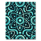 Teal Atomic Abstract Geometric Rug