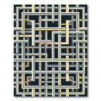 Interlocking Geometric Lines Maze Rug