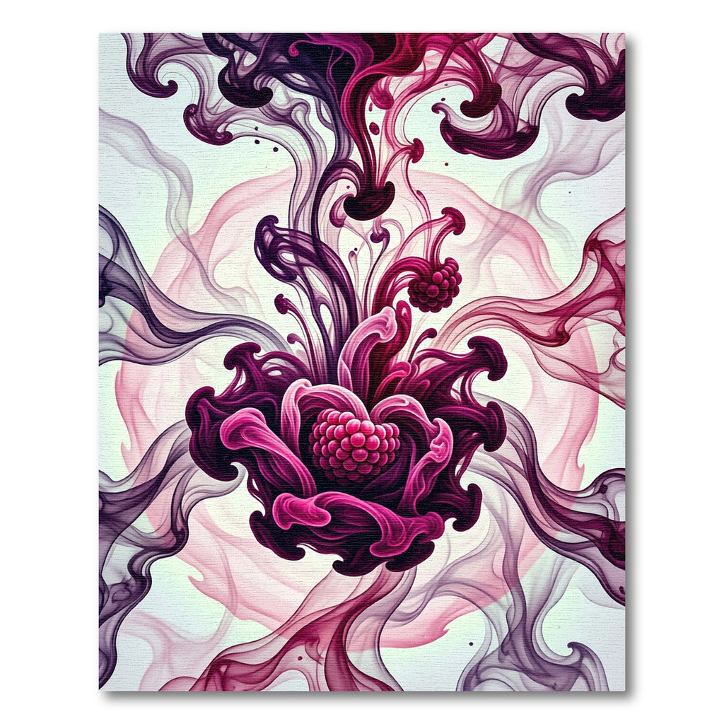 Deep Crimson Swirl Floral Medallion Rug