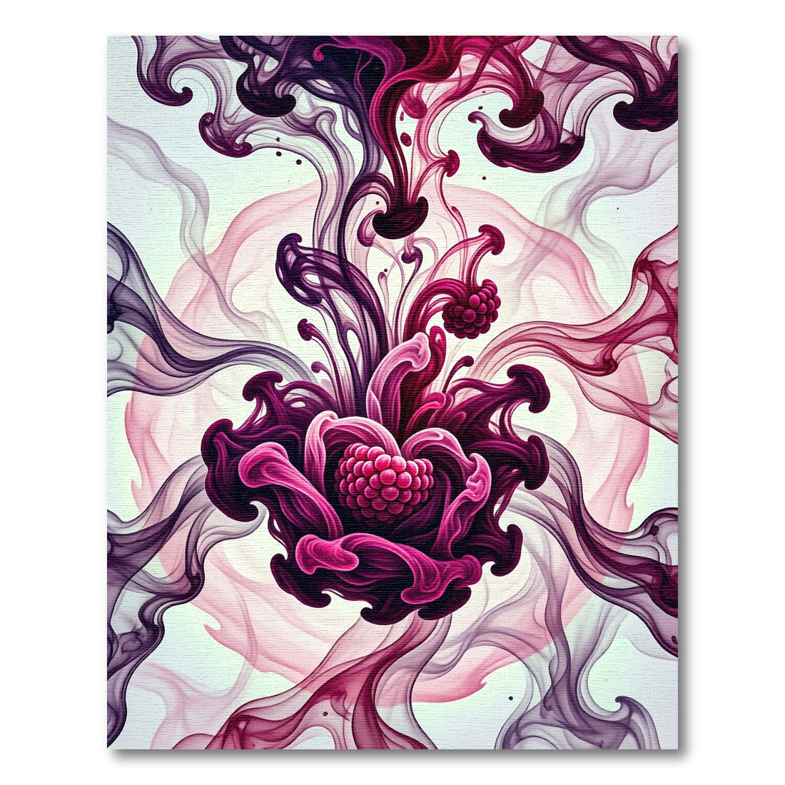 Deep Crimson Swirl Floral Medallion Rug