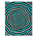 Cyan and Gray Hypnotic Vortex Swirl Rug