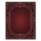 Ornate Crimson Filigree Damask Frame Rug