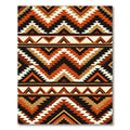 Terracotta Earthy Geometric Zigzag Aztec Rug