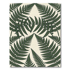 Lush Green Botanical Fern Leaf Rug